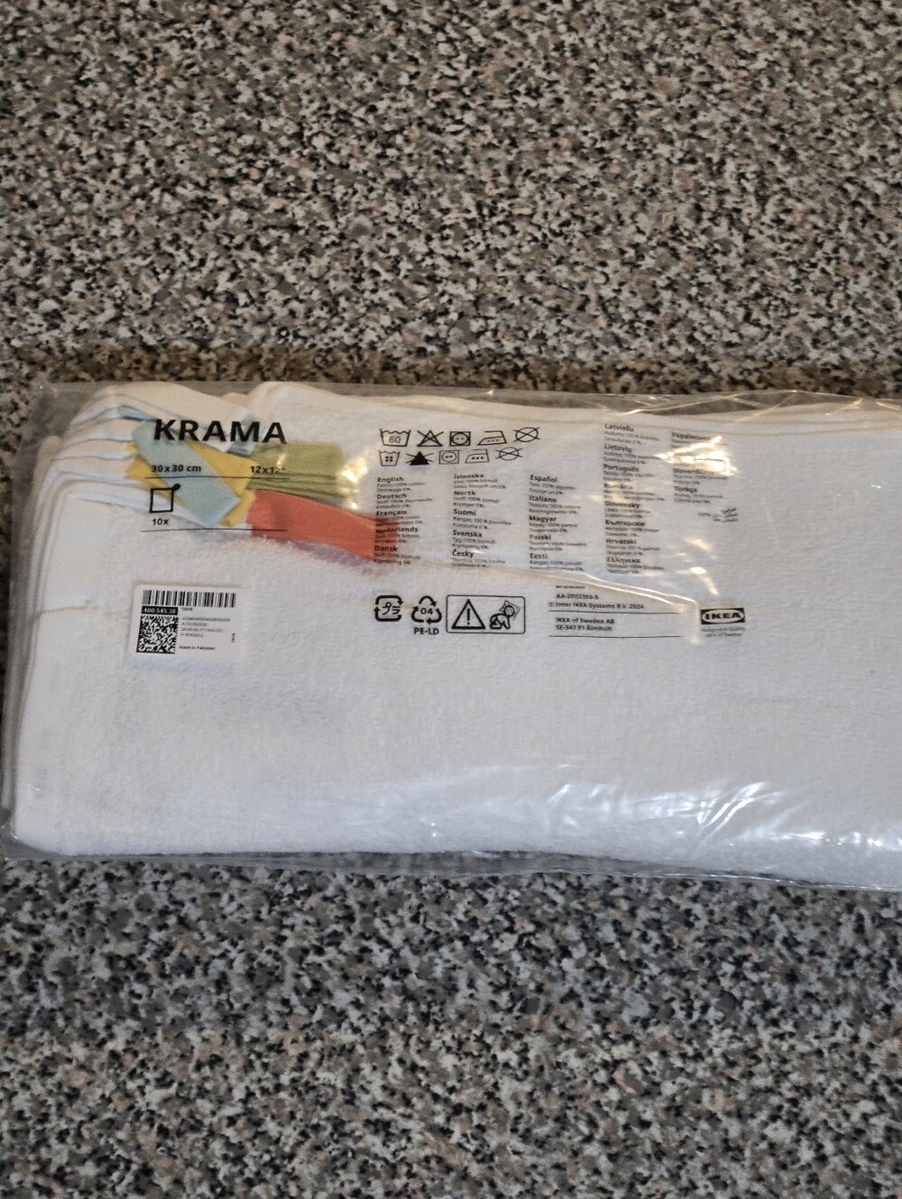 IKEA KRAMA White Wash Cloths with Color Accent